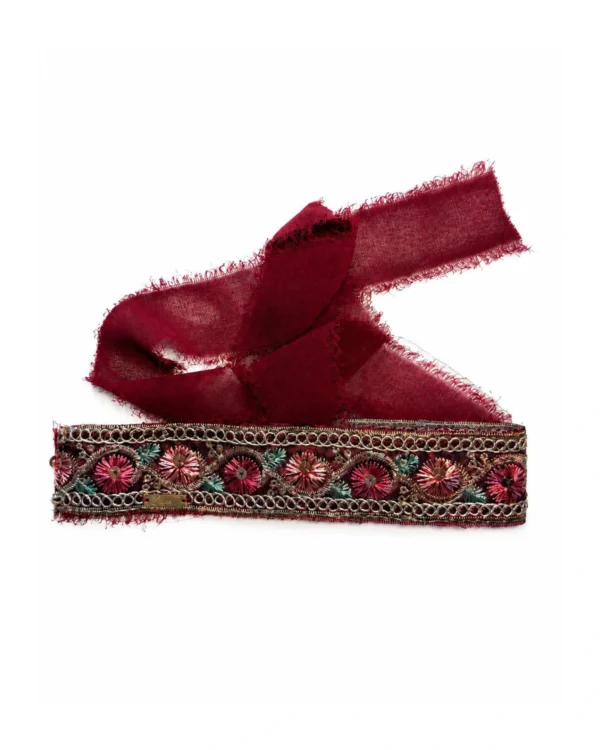 choker boho burdeos